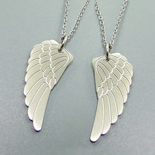 Load image into Gallery viewer, DICARLUN Metal Feather Necklace Wings Pendant Black Chain Stainless Steel 2 Piece Pair Necklace For Couples Jewerly Silver Color