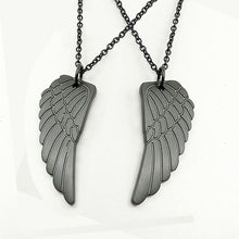 Load image into Gallery viewer, DICARLUN Metal Feather Necklace Wings Pendant Black Chain Stainless Steel 2 Piece Pair Necklace For Couples Jewerly Silver Color